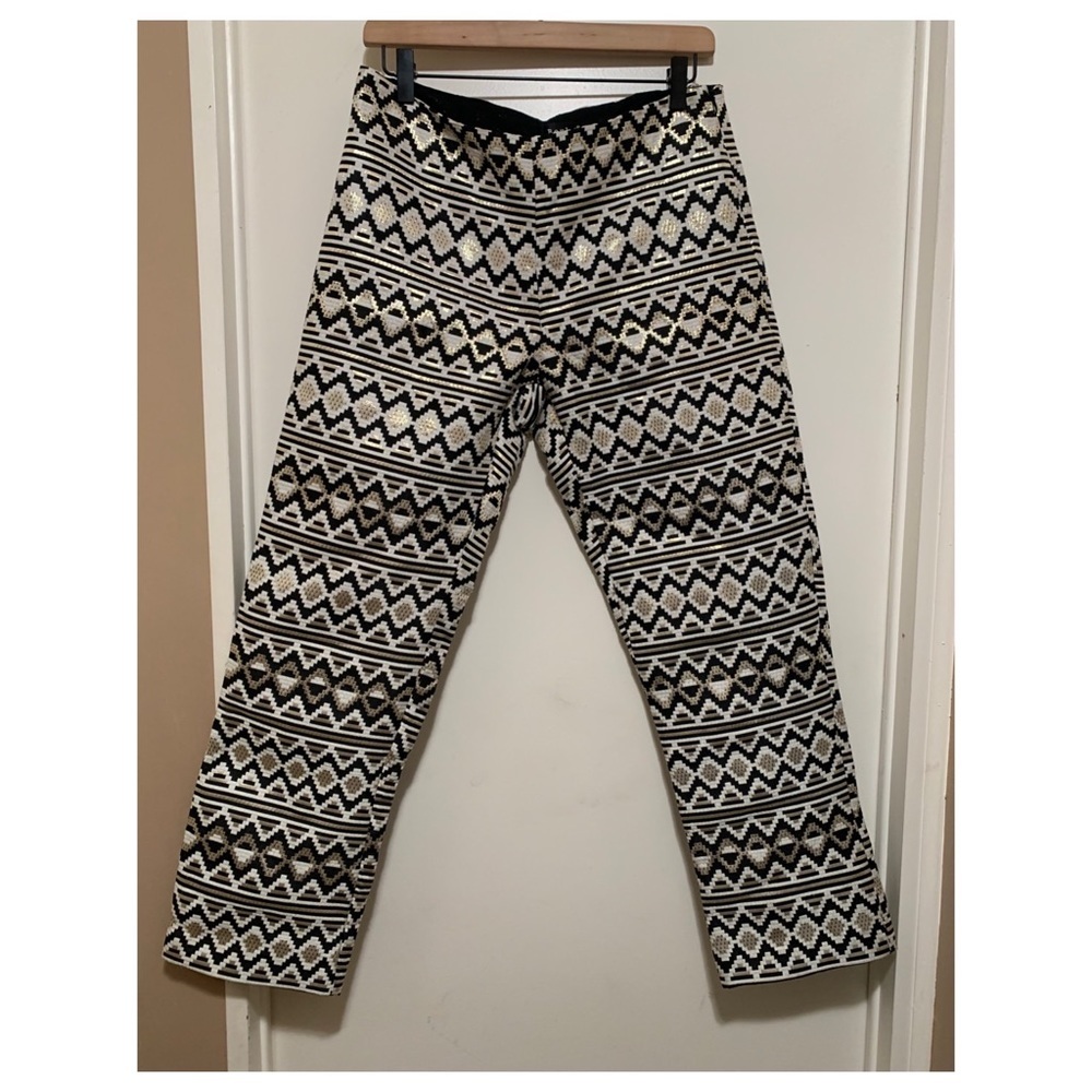 Beulah Shimmery Aztec Print Dress Pants Size Small
